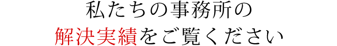 私たちの事務所の解決実績をご覧ください